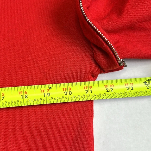 Zara Trafaluc Red Long Sleeve Zippered Design Pullover Sweatshirt Size Small - Picture 6 of 8